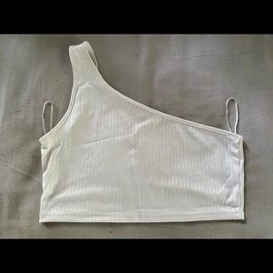 White Off The Shoulder Cropped Top